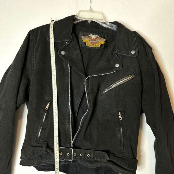 Womens Harley Davidson Jacket Angled Zipper Front Vintage See Photos for size - Picture 10 of 15